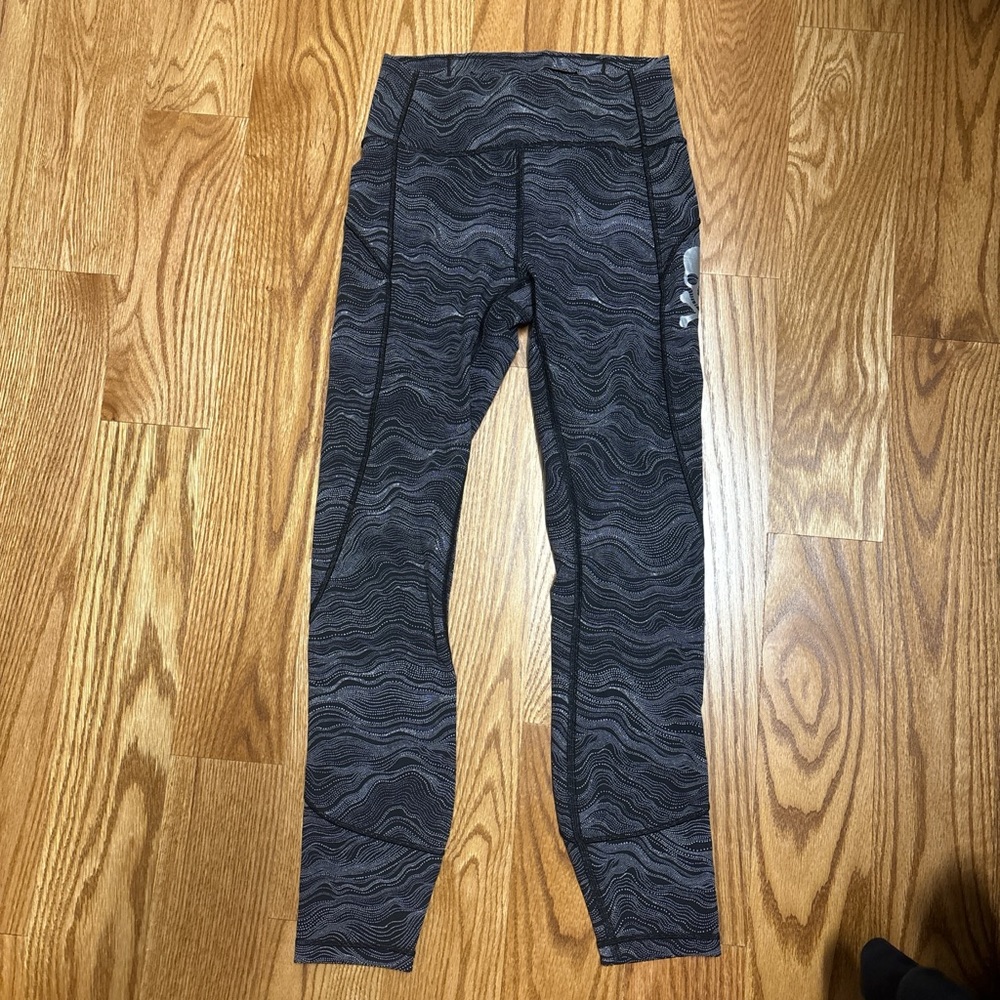 Lululemon Black Patterned Leggings with a skull